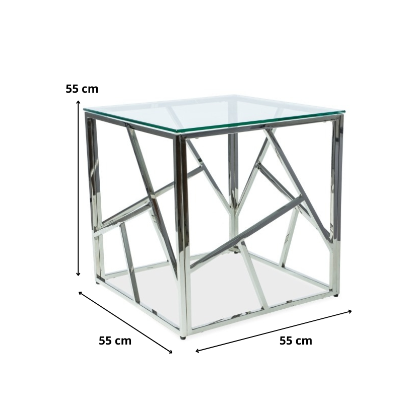 ŁAWA ESCADA B TRANSPARENTNY/SREBRNY 55X55
