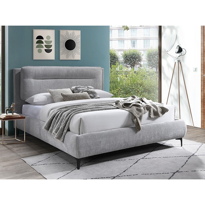 ŁÓŻKO NIKOZJA RAVEN 160x200 KOLOR J. SZARY 06 / CZARNY