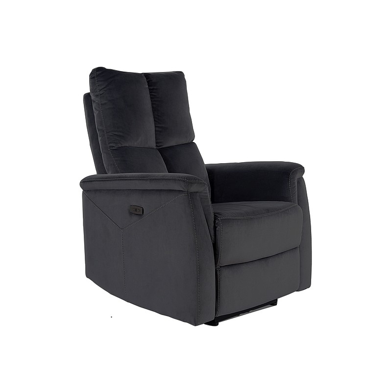 FOTEL ROZKŁADANY NEPTUN VELVET CZARNY BLUVEL 19