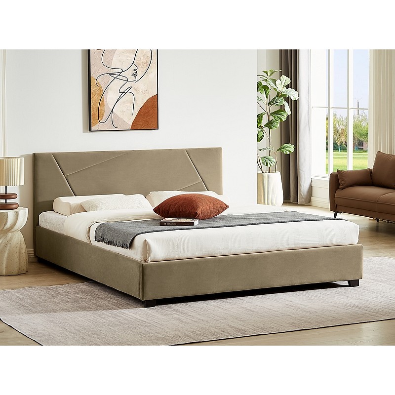 ŁÓŻKO COLUMBIA VELVET 160X200 KOLOR BEŻ BLUVEL 28