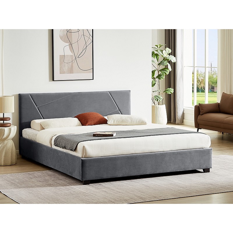 ŁÓŻKO COLUMBIA VELVET 160X200 KOLOR SZARY TAP.192