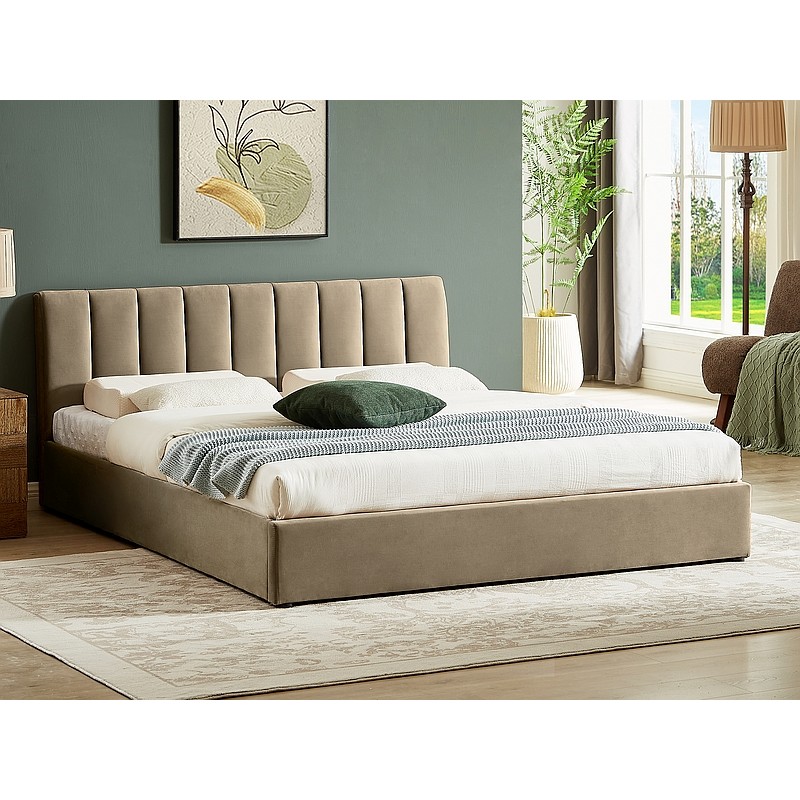 ŁÓŻKO MONTREAL VELVET 140X200 KOLOR BEŻ BLUVEL 28