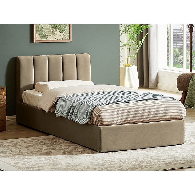 ŁÓŻKO MONTREAL VELVET 90X200 KOLOR BEŻ BLUVEL 28