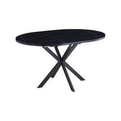 STÓŁ GASTON CZARNY EFEKT MARMURU/CZARNY MAT 100(135)X100