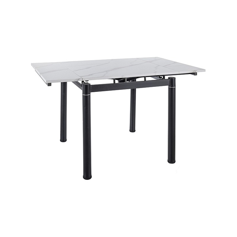 STÓŁ GD082 BIAŁY EFEKT MARMURU/CZARNY MAT 80(131)x80