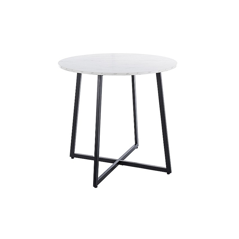 STÓŁ LUNA BIAŁY EFEKT MARMURU/CZARNY FI90