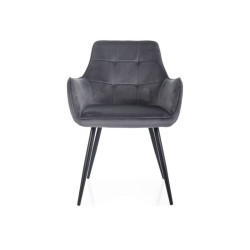 KRZESŁO LEMON VELVET CZARNY STELAŻ/SZARY BLUVEL 14