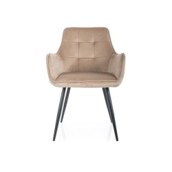 KRZESŁO LEMON VELVET CZARNY STELAŻ/BEŻ BLUVEL 28