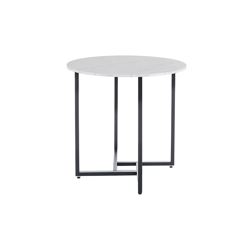 STÓŁ ALTO II BIAŁY EFEKT MARMURU/CZARNY FI80