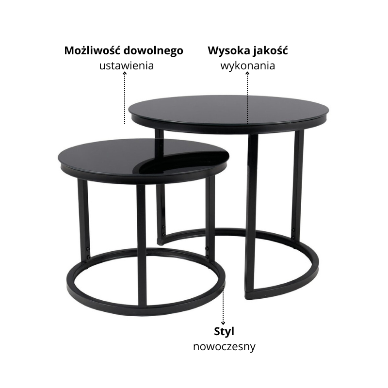 ŁAWA ATLANTA D II CZARNY / CZARNY MAT ZESTAW