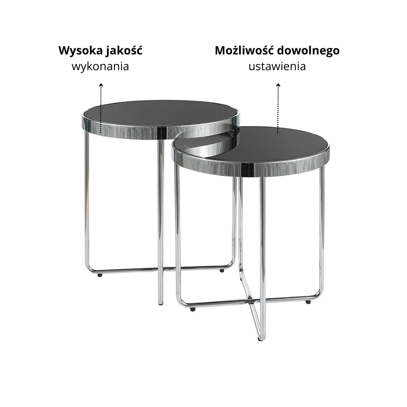 ŁAWA SAGA KOLOR CZARNY/CHROM (ZESTAW)