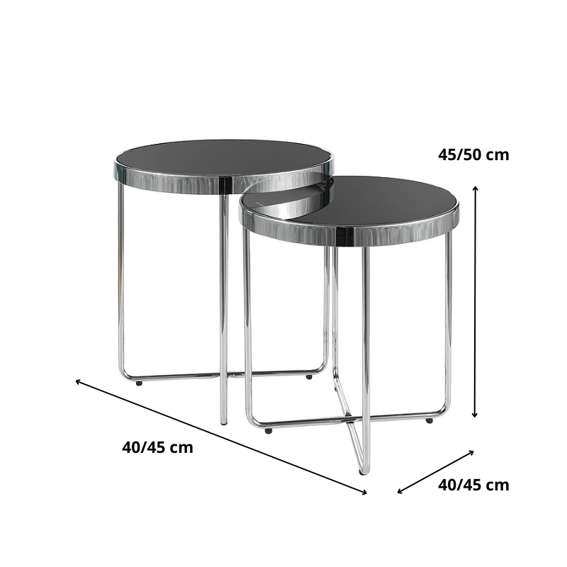 ŁAWA SAGA KOLOR CZARNY/CHROM (ZESTAW)