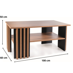 ŁAWA EVITA DĄB ARTISAN / CZARNY 100X60