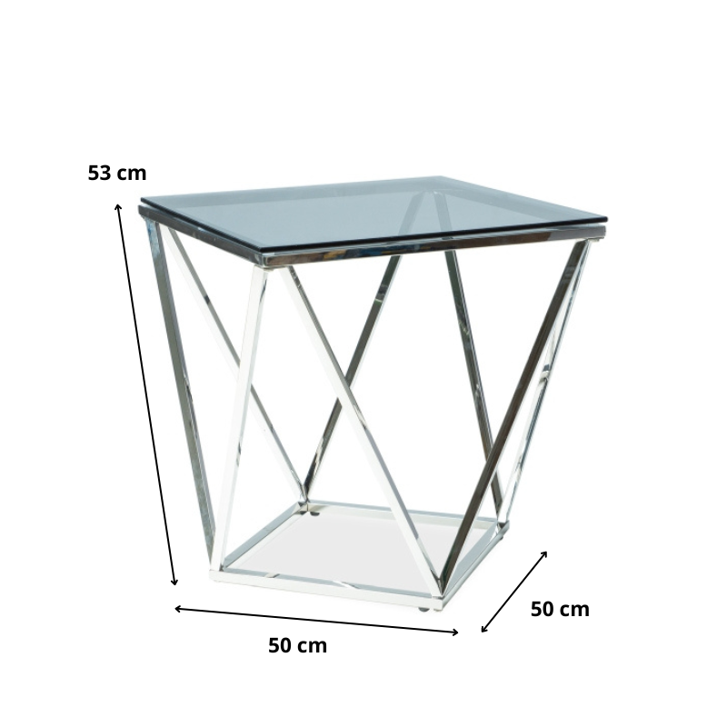 ŁAWA SILVER B SZKŁO DYMIONE/SREBRNY 50X50