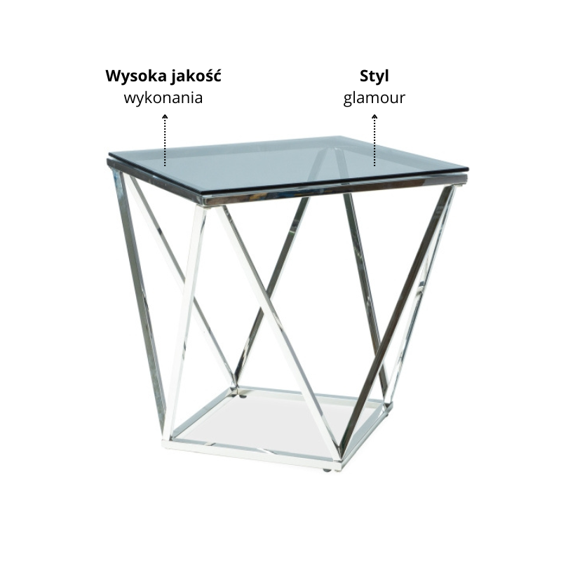 ŁAWA SILVER B SZKŁO DYMIONE/SREBRNY 50X50