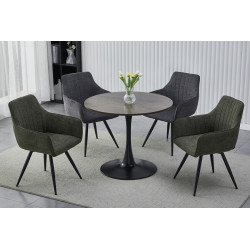 STÓŁ AMADEO II ORZECH/CZARNY MAT FI 90