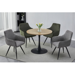 STÓŁ AMADEO II DĄB/CZARNY MAT FI 90