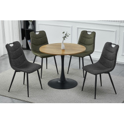 STÓŁ AMADEO II DĄB/CZARNY MAT FI 90