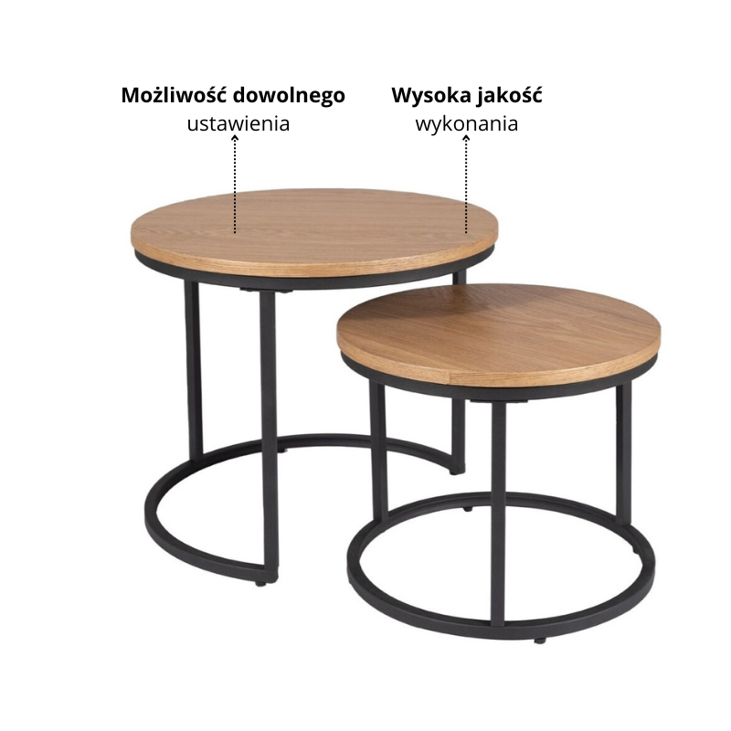 ŁAWA AMARO DĄB/CZARNY (ZESTAW)