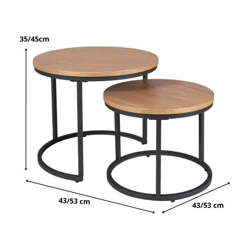 ŁAWA AMARO DĄB/CZARNY (ZESTAW)