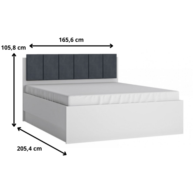 Łóżko Lyon biały 160 Typ LYOZ04 z podnoszonym stelażem Meble