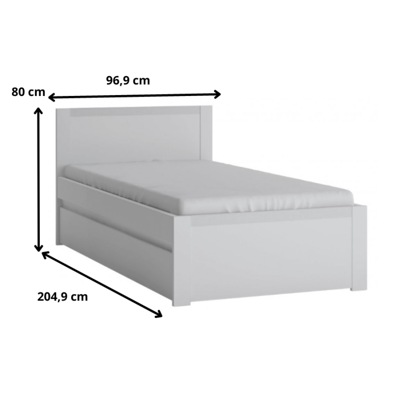 Łóżko 90 cm Novi Typ NVIZ01 Meble Wójcik Kolekcja Novi