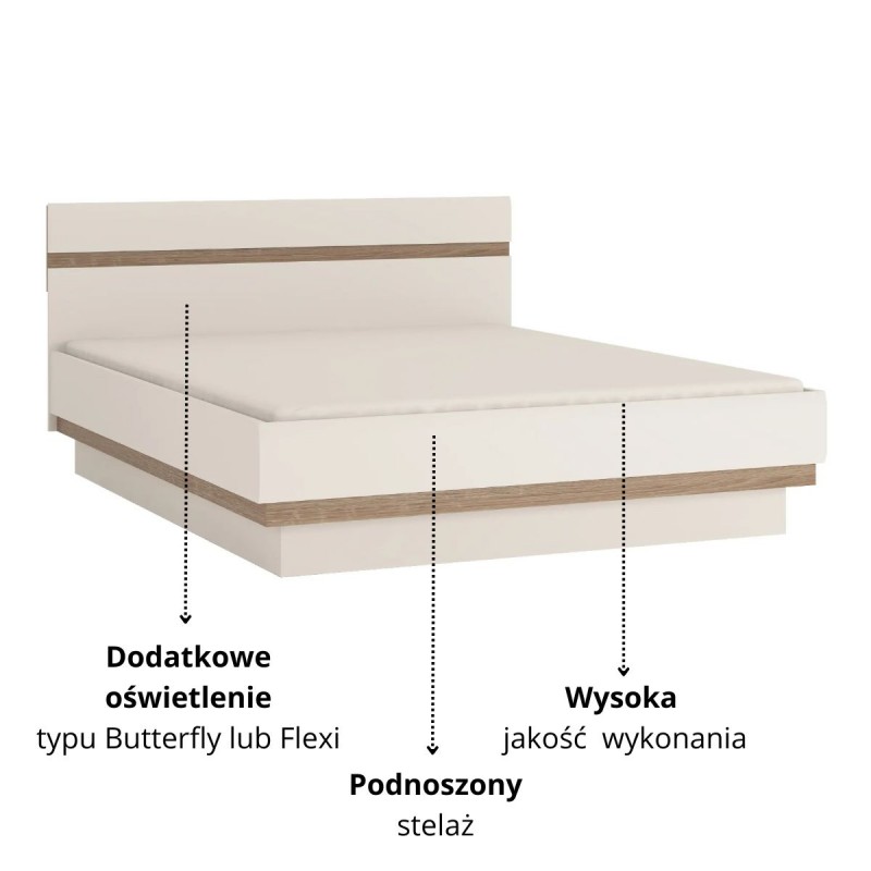 Łóżko 140 z podnoszonym stelażem Linate Typ 97 Meble Wójcik