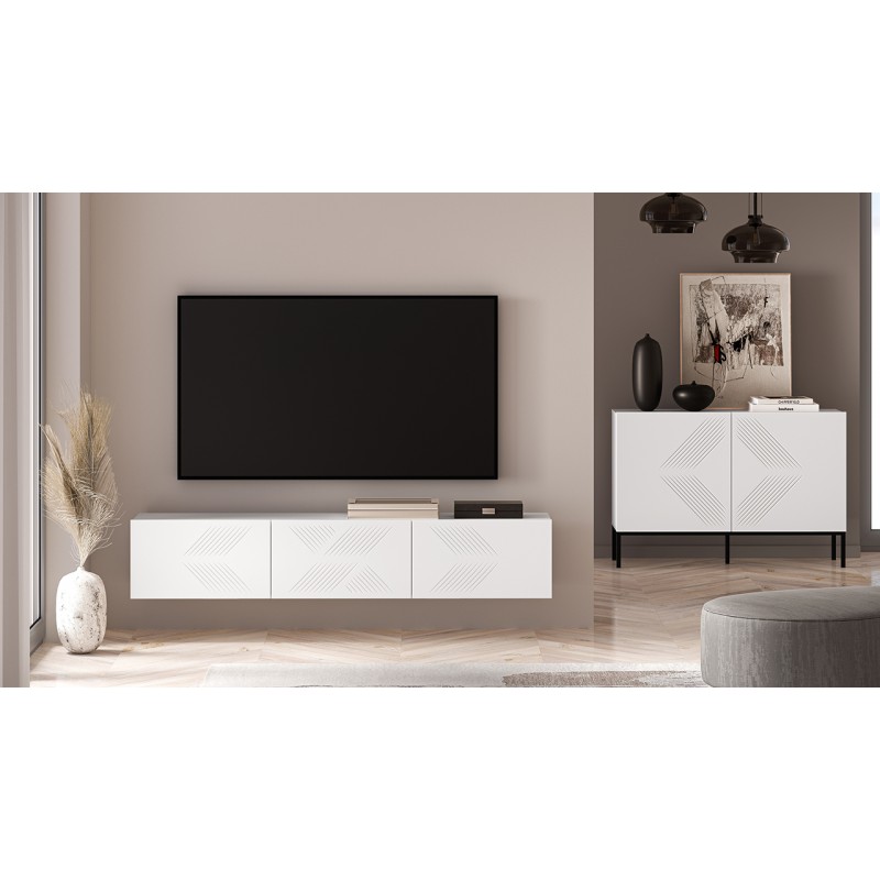 Szafka RTV wisząca Clearing 07 ML Meble biała