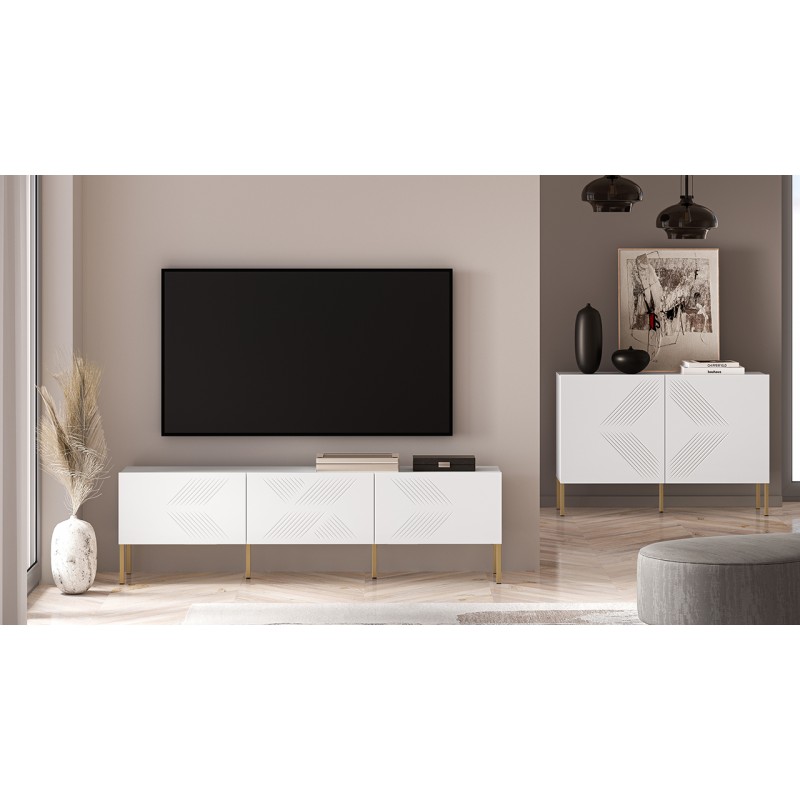 Szafka RTV Clearing 04 nóżki ML Meble biała