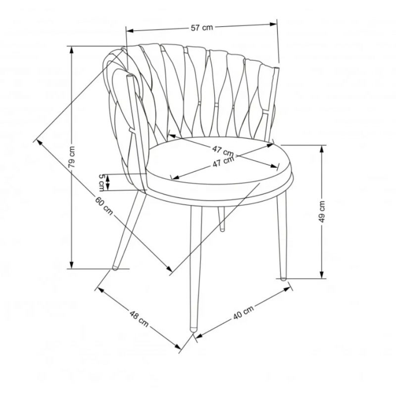 Krzesło tapicerowane Subtle musztardowe