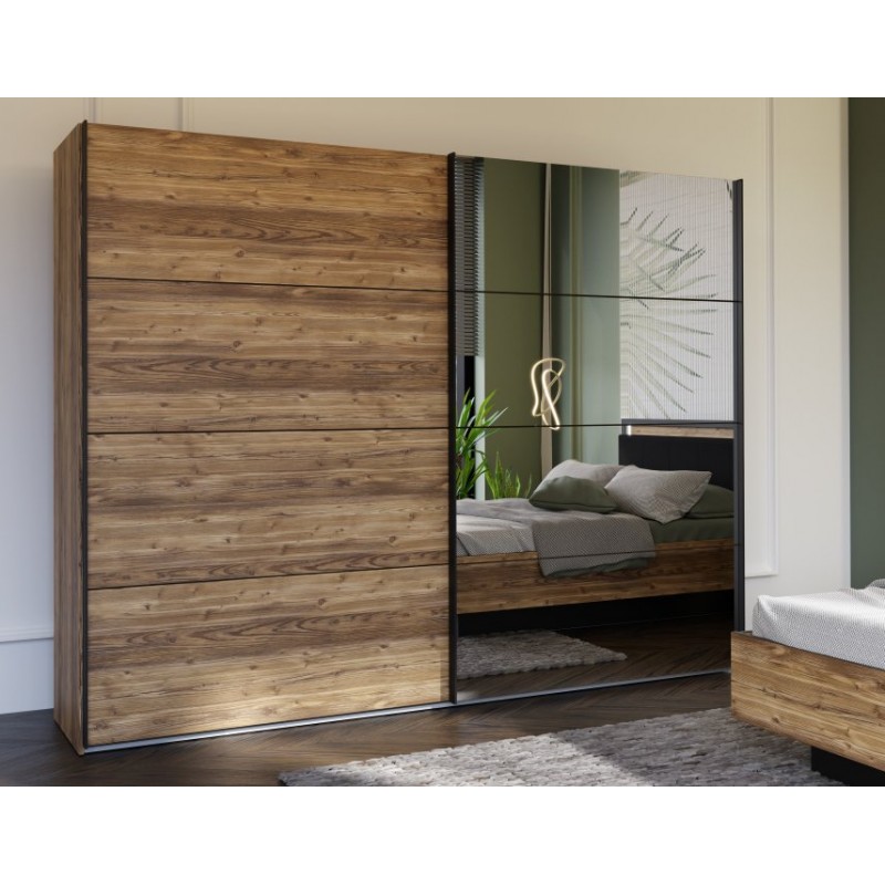 Szafa przesuwna 270cm Hayato Meble Forte czarny/świerk alpejski