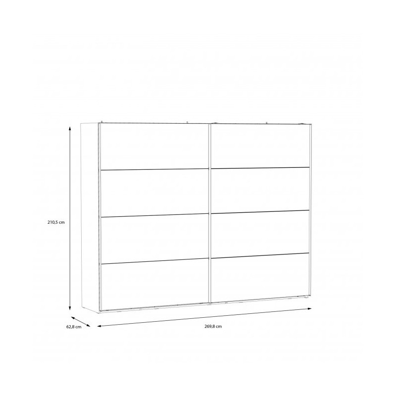 Szafa przesuwna 270cm Hayato Meble Forte czarny/świerk alpejski