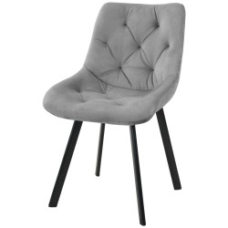 Pikowane krzesło tapicerowane Kordoba szare/czarne nogi