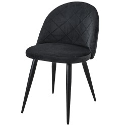 Minimalistyczne krzesło tapicerowane Barcelona czarne/czarne nogi