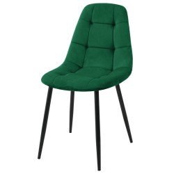 Welurowe krzesło tapicerowane Malaga butelkowa zieleń/czarny