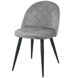 Minimalistyczne krzesło tapicerowane Barcelona szare/czarne nogi