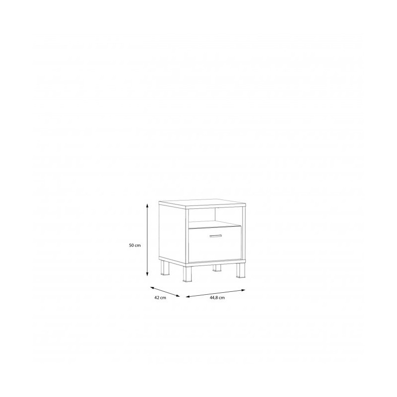 Szafka nocna Hayato Meble Forte czarny/świerk alpejski