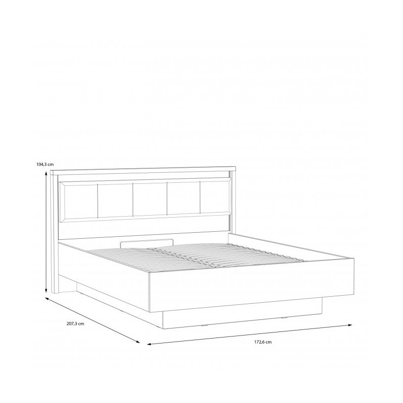 Łóżko 160x200 Hayato Meble Forte czarny/świerk alpejski