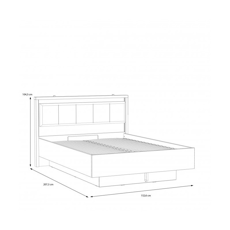 Ł&oacute;żko 140x200 Hayato Meble Forte czarny/świerk alpejski