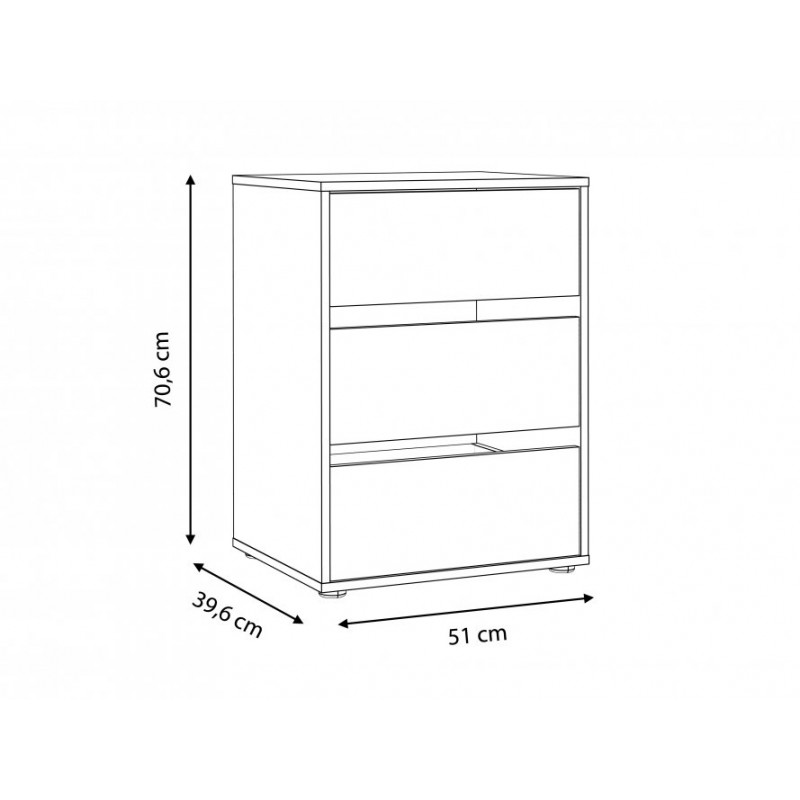 Komoda wewnętrzna do szafy Hayato Meble Forte czarny/świerk