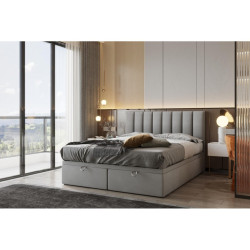 Łóżko kontynentalne Oslo 140x200 szare