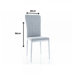 Krzesło tapicerowane H733 stelaż aluminium/SZARY GANDAR 06