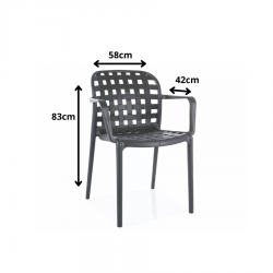 Krzesło Strip II z podłokietnikami szare