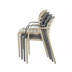 Krzesło Strip II z podłokietnikami beżowe