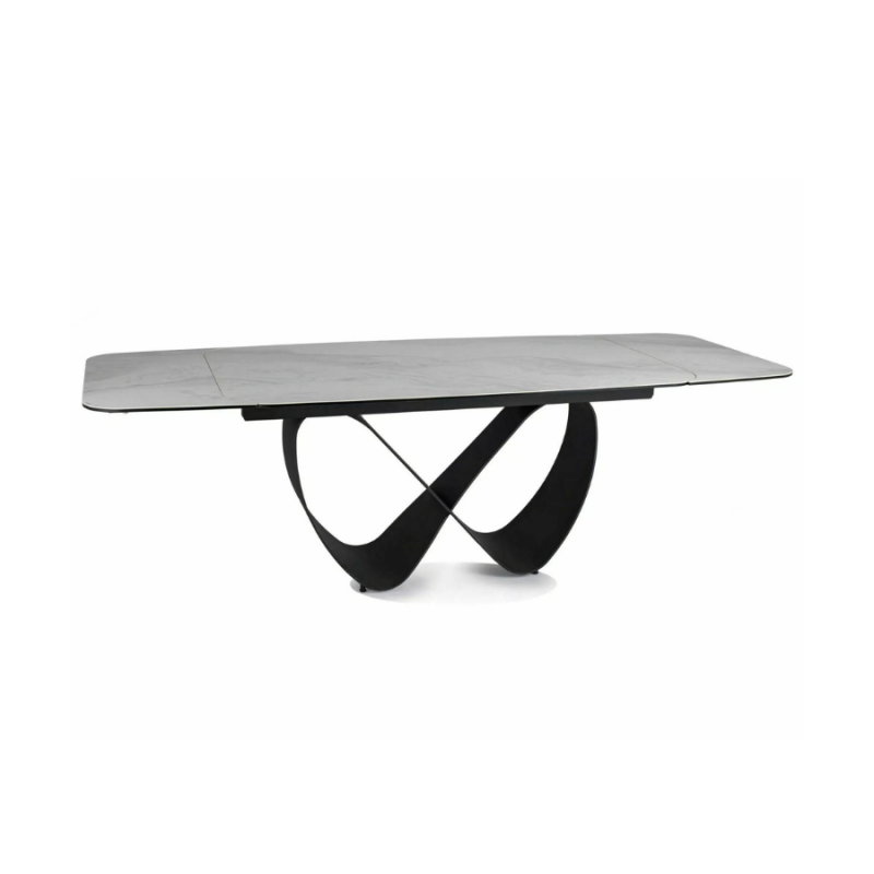 STÓŁ INFINITY CERAMIC BIAŁY NATURE CLOUD/CZARNY160(240)X95