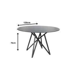 Okrągły stół Murano szary/chrom FI120