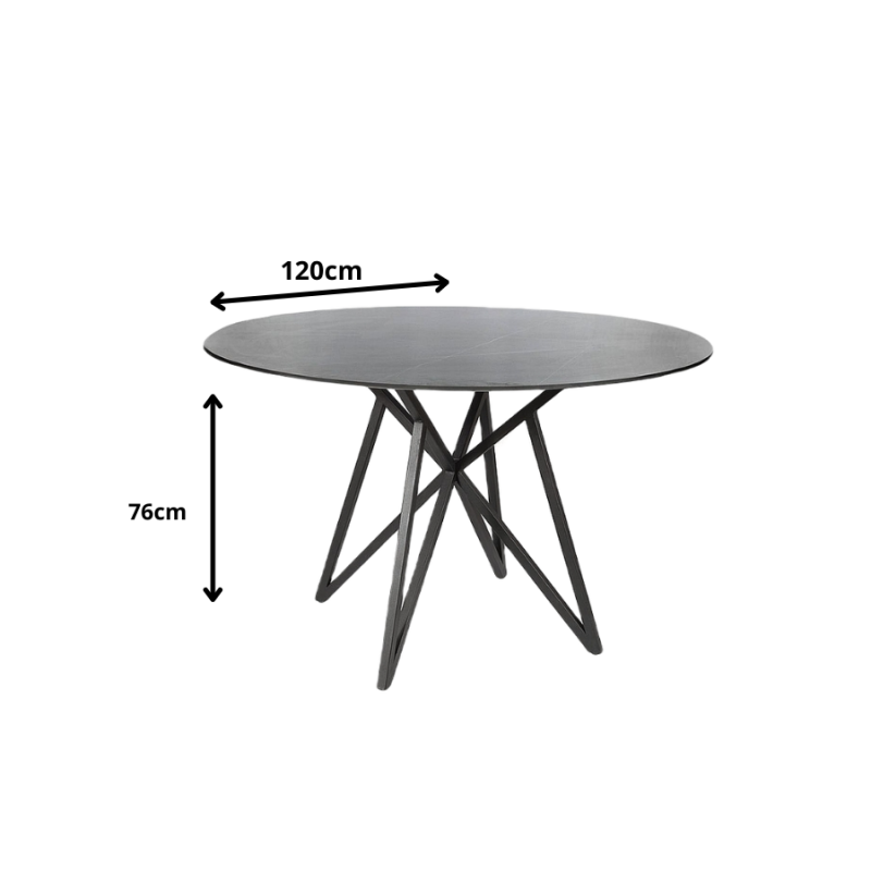 Okrągły stół Murano szary/chrom FI120
