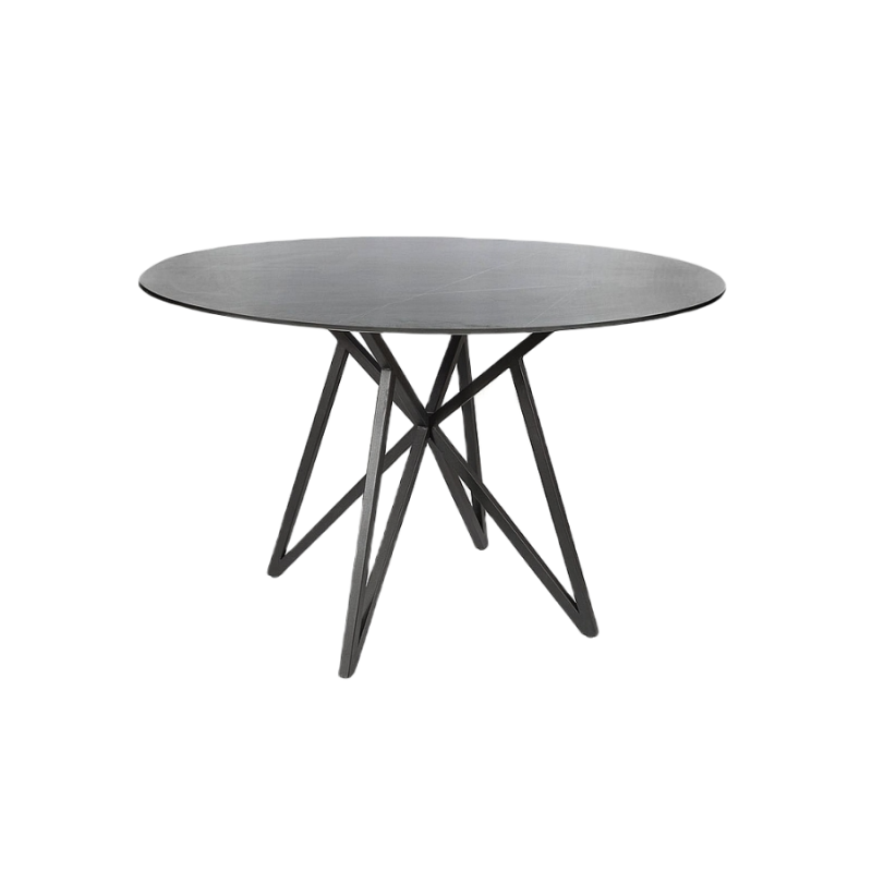 Okrągły stół Murano szary/chrom FI120