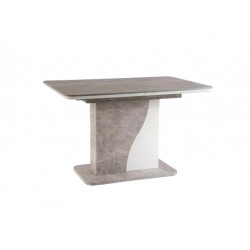 Stół rozkładany Syriusz szary efekt betonu/biały mat 120(160)X80