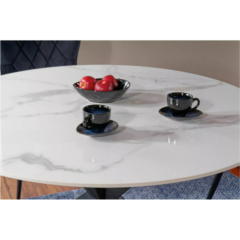 Okrągły stół Talia biały/czarny stelaż FI120